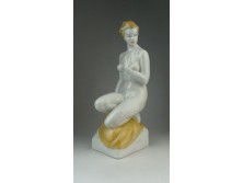 Hollóházi porcelán női akt szobor 29 cm