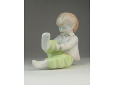 Jelzett Aquincumi porcelán kislány figura