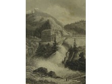 Antik osztrák acélmetszet WILDBAD GASTEINER
