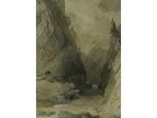Antik osztrák Alpok acélmetszet PAFS - KLAMM