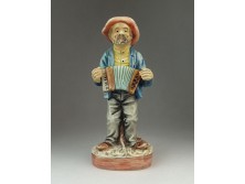 Jelzett Portugál porcelán zenész figura 20cm
