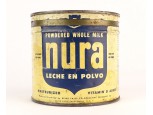 Régi NURA amerikai tápszeres pléhdoboz