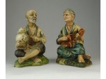 Jelzett Japán grés kerámia figura pár