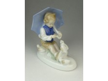 Jelzett UnDergalze porcelán madaras figura