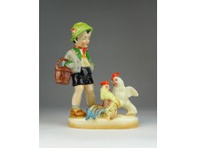 Régi Heinz Neuhauser kakasos porcelán szobor