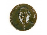 Dr. Karácsonyi János mázas kerámia plakett