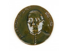 Dr. Karácsonyi János mázas kerámia plakett