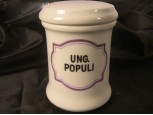 Régi porcelán patika tégely Ung. Populi