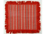 Piros-fehér vászon terítő 78 x 80 cm