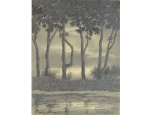 Franz Abony : Folyópari táj 1919