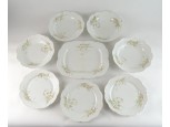Antik porcelán tányérkészlet 8 darab