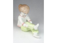 Jelzett Aquincumi porcelán kislány figura