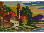 Régi nagybányai gobelin kép Blondel keretben