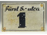 Régi festett utcanév tábla FÜRST SÁNDOR U. 1