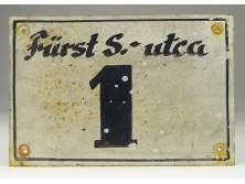 Régi festett utcanév tábla FÜRST SÁNDOR U. 1