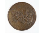 Régi kocsma jelenet vörösréz fali dísz 41 cm