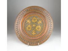 Retro égetett fa dísztányér 31 cm