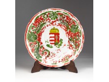 Régi címeres porcelán dísztányér