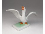 Régi Herendi porcelán liba talapzaton