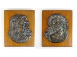 Régi bronz Krisztus és Mária pár 20 cm