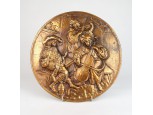 Kocsmazenészek bronzírozott falidísz relief