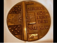 Nagyméretű jelzett szegedi bronzplakett