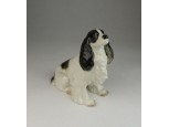 Régi jelzett porcelán spániel kutya 14 cm