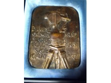 Régi jelzett bronz plakett