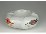 Jelzett aranyozott porcelán hamutál