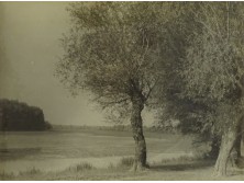 Régi fekete-fehér Dunapart fotográfia
