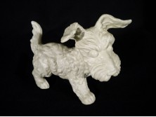 Régi Schaubach Kunst biszkvit fox terrier