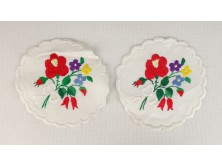Régi kalocsai hímzett terítő pár 12 cm