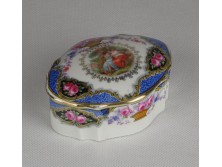 Régi jelenetes Altwien porcelán bonbonier