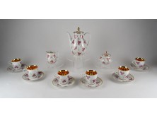 Aranyozott német porcelán kávéskészlet