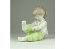 Jelzett Aquincumi porcelán kislány figura