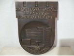 Nagyméretű bronz plakett Nagykanizsa 1974