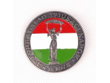 Régi ezüstözött Forradalmi Ifjúsági Napok kitűző