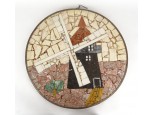 Antik márvány asztallap szélmalommal 51 cm