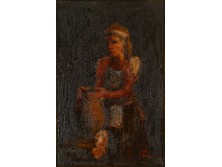 Magyar festő XX. század : Mosónő
