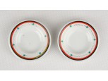 Antik porcelán só borsos kistányér pár 7 cm