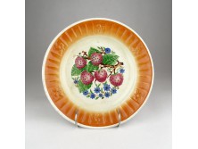Régi szamócás Gránit falitányér 24 cm