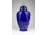 Jelzett kobaltkék porcelán urnaváza 31 cm