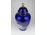 Jelzett kobaltkék porcelán urnaváza 31 cm