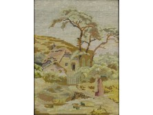 Régi keretezett gobelin kép 50 x 40 cm