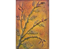 Zajácz Tamás bőrdíszmű falikép 24,5x18,5 cm