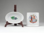 Régi Zsolnay porcelán cigarettás készlet