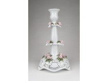 Nagyméretű rózsás porcelán gyertyatartó 24cm