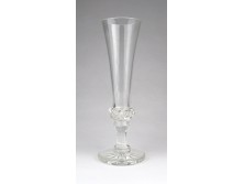 Talpas üveg váza szálváza 19.5 cm ~ 1940 körül