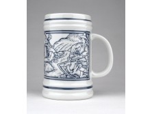 Jelezett Hollóházi porcelán söröskorsó 9.5cm