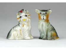 Régi kisméretű porcelán fiú-lány pár